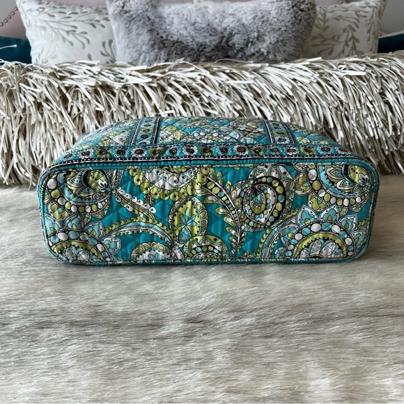 VERA BRADLEY Peacock Tic Tac Tote Toggle Close 2007 Paisley Green Blue Y2K - Picture 8 of 11